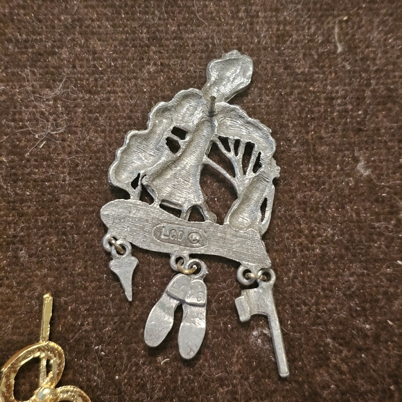 Vtg Brooch Pin Jewelry Lot Sterling Pewter Golf Theme - Picture 9 of 12